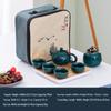 Portable Ceramic Tea Set with Tray - Custom Engraved Anniversary Gift