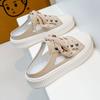 Fashion Sandals With Strap Shoes For Women Outside Slides White Woman Slippers Canvas High Quality 2024 Trend Waterproof Eva Luxury Shoe