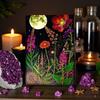 Moonlit Wildflower Leather Grimoire | Handmade Spell Book of Shadows, Vintage Deckle Paper Journal, Unique Wildflower Gift for Him and Her
