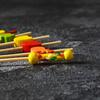 100pcs 12cm Fruit Cocktail Pick Stick Different Style Bamboo/PVC Buffet Cupcake Toppers Bar Tools Barware
