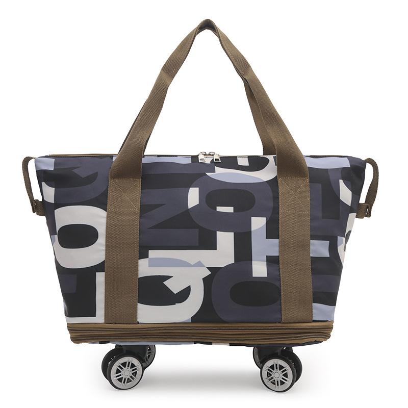 Stylish and personalized design Double-layer expansion portable travel bag with wheels Home moving luggage bag can be set with tie rod