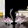 Creative Swan Statue Elegant Crystal Desktop Ornaments Crystal Swan Figurine  Home Decoration