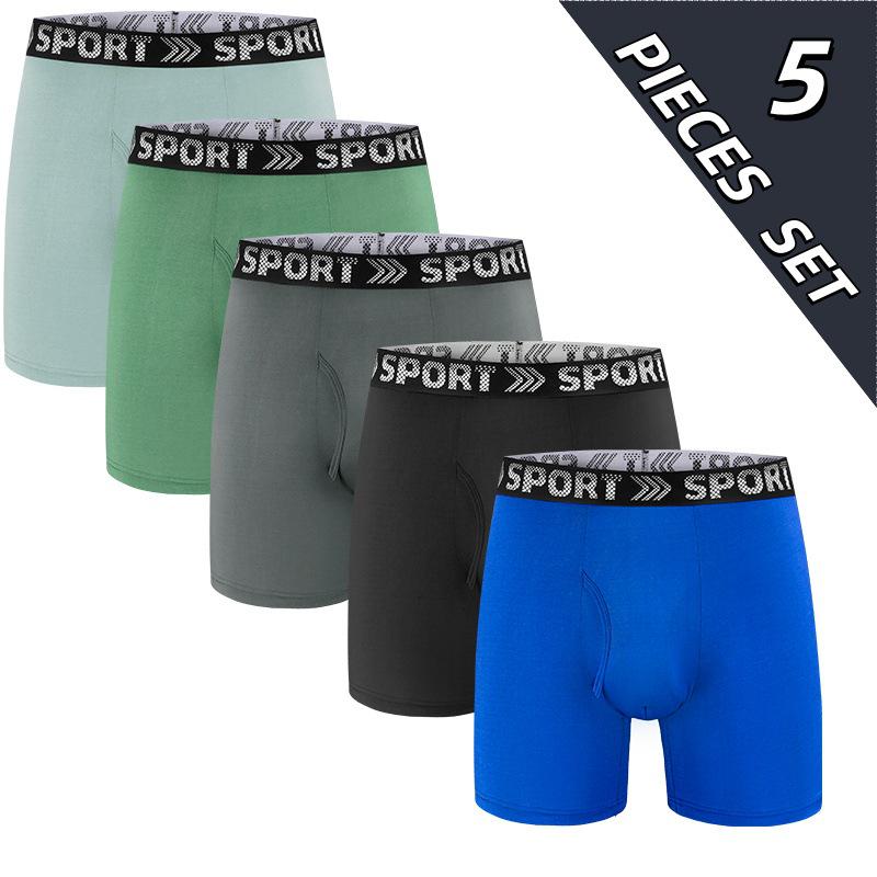 Men s Mid-Waist Milk Silk Open-Front Sports Boxer Briefs L (US/EU Size)