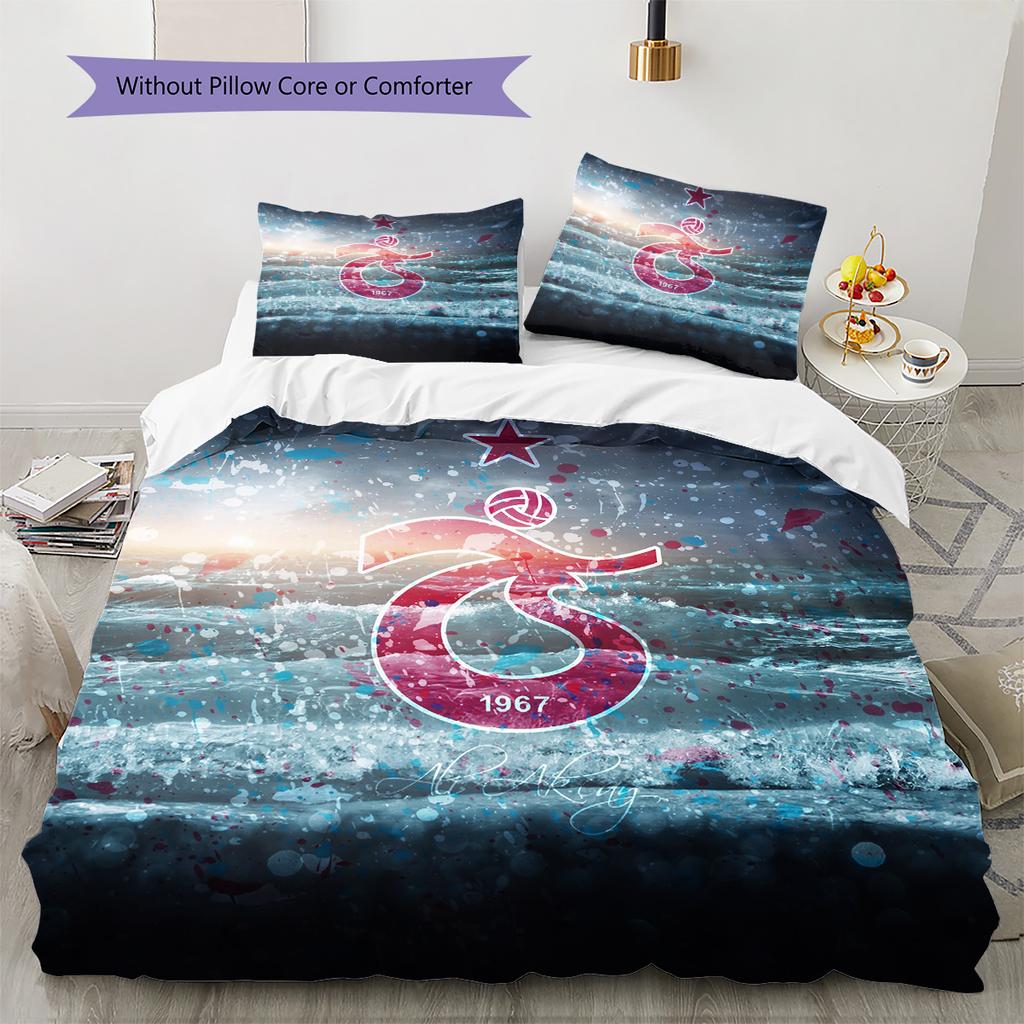 Set Copripiumino Trapuntato con Motivo Trabzonspor Decorazione per la Casa Regalo (1 * copripiumino + 2 * federe senza imbottitura)