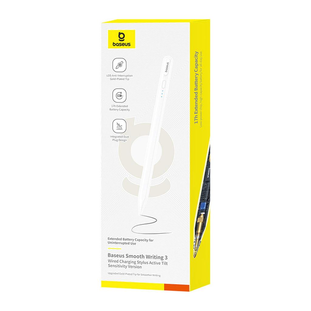 Smooth Writing 3 Active Stylus with Writing Angle Detection USB-C - White