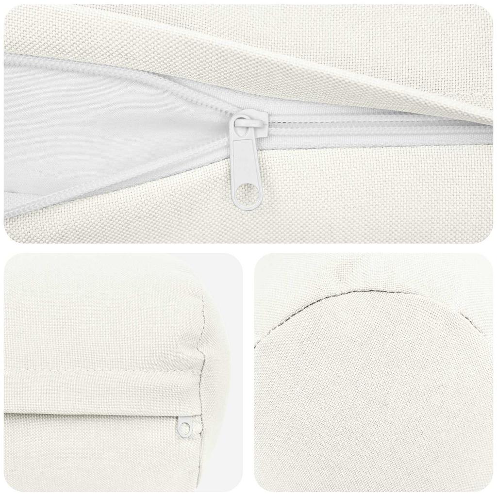 Cushion Cover 2 pcs. HEERLEN White Ø 15 x 40 cm Fabric