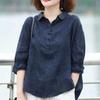 T-shirt sottile da donna a maniche corte per primavera ed estate, colletto da mamma che snellisce, maglia a pullover