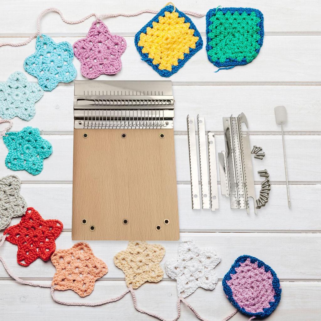 Drewniany Regulowany Mały Krosno Rękodzieło Zestaw Narzędzi do Naprawy Włóczki Dzianiny Akcesoria do Maszyn Szyjących