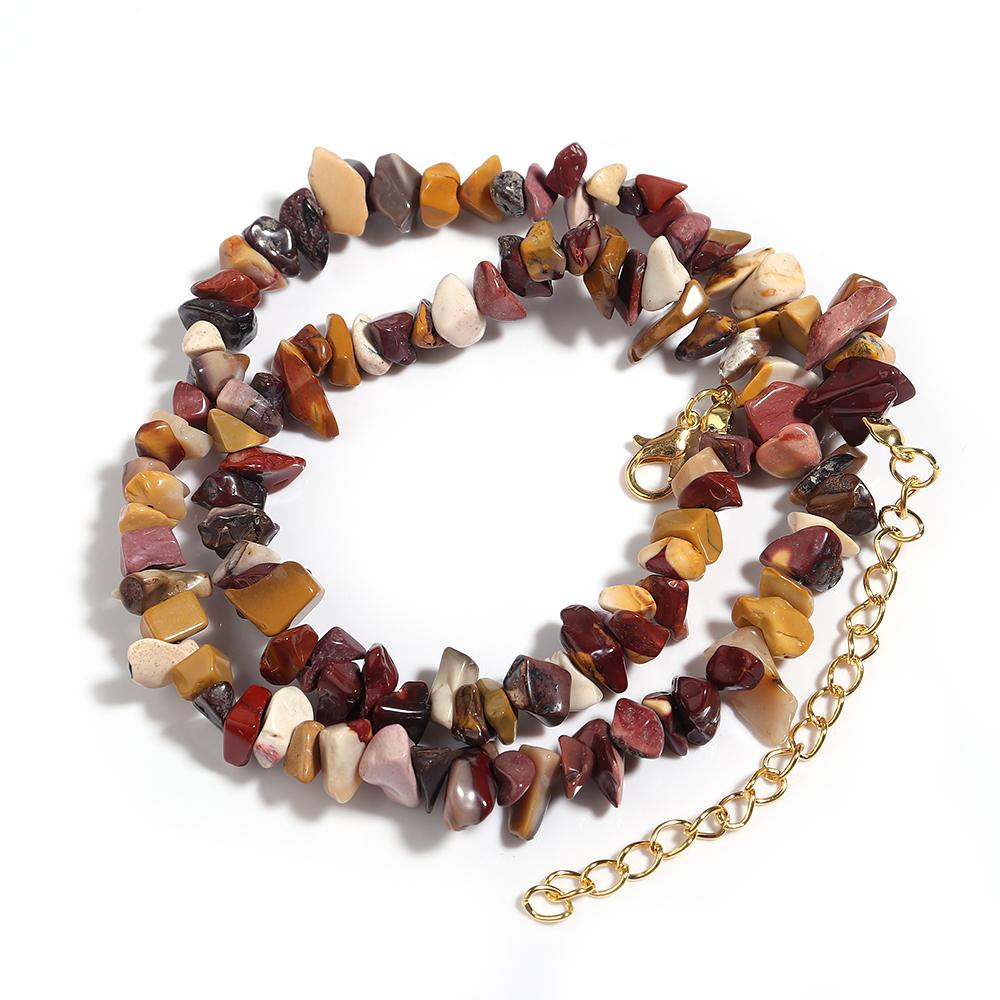 1 Strand 43cm Irregular Gravel Bead Choker Necklace Natural Stone Crystal Necklace Lobster Clasp Chain For Women Jewelry Gift