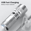 Aluminum Alloy Flashlight Rechargeable Portable, Strong Light, Variable Focus Flashlight Outdoor Multi-functional Fishing Light