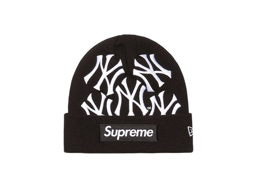Supreme New York Yankees New Era Box Logo Beanie Black One-Size