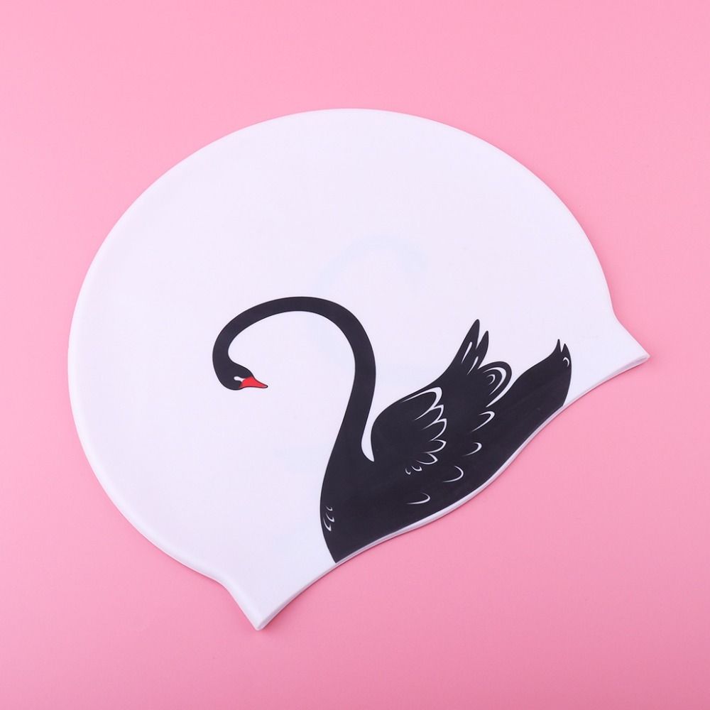 

Шапочка для плавания с узором лебедя, шапочка для дайвинга с принтом лебедя, шапочка для плавания с узором лебедя для плавания белый