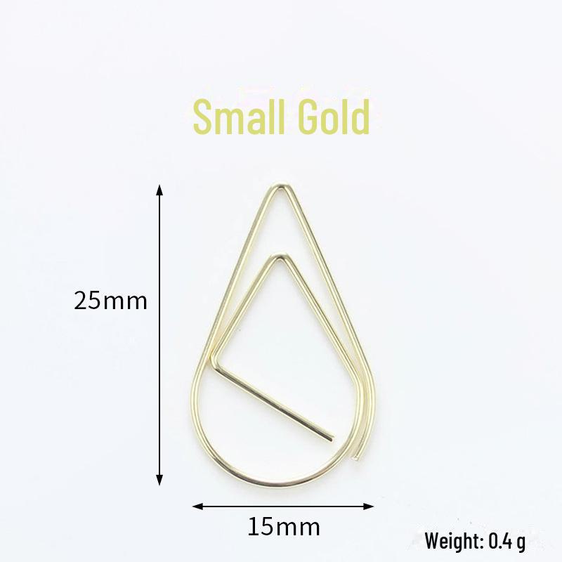 Agrafă de Hârtie Proaspătă și Simplă în Formă de Picătură de Apă - Marcaj Metalic Drăguț Rechizite de Birou pentru Caiete și Decorațiuni de Papetărie.