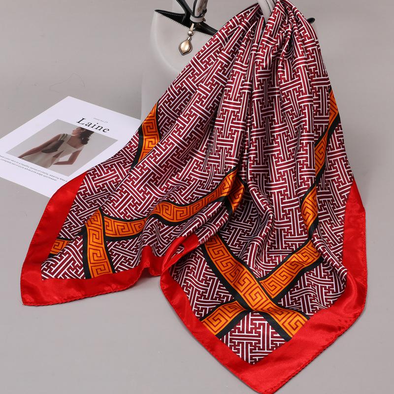 90 Square Scarves, Silk Scarves, Women's New Spring and Summer High-end Sense Versatile, Thin Scarves, Shawls Outside