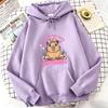Funny Capybara Sweatshirt Cartoon Anime Hoodies Women Cute Anime Manga Hoody Long Sleeve Hoodies Female Sportwear Clothes Tops