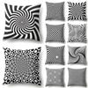 Geometry Pillow Case Abstract Black White Striped Dotted Grid Geometric Art Pillow Cases Cover