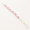 Natural Pink Cat's Eye Gemstone 925 Sterling Silver Jewelry Handmade Bracelet 8" RB-4-27