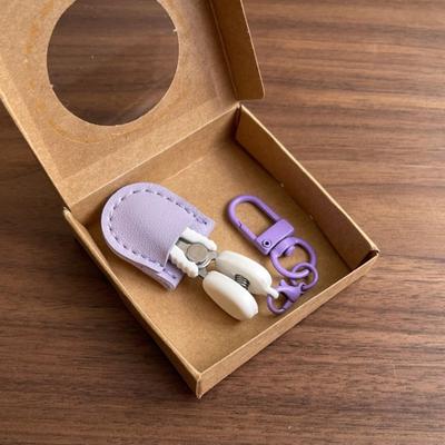 High Precision Art Mini Scissors with Protective Cover Keychain Design Small Thread Cutting Tool Colorful Hook Buckle