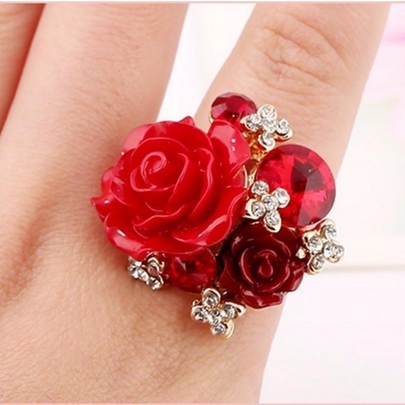 

Кольцо с розами из смолы в стиле ретро, ​​индивидуальное индивидуальное кольцо