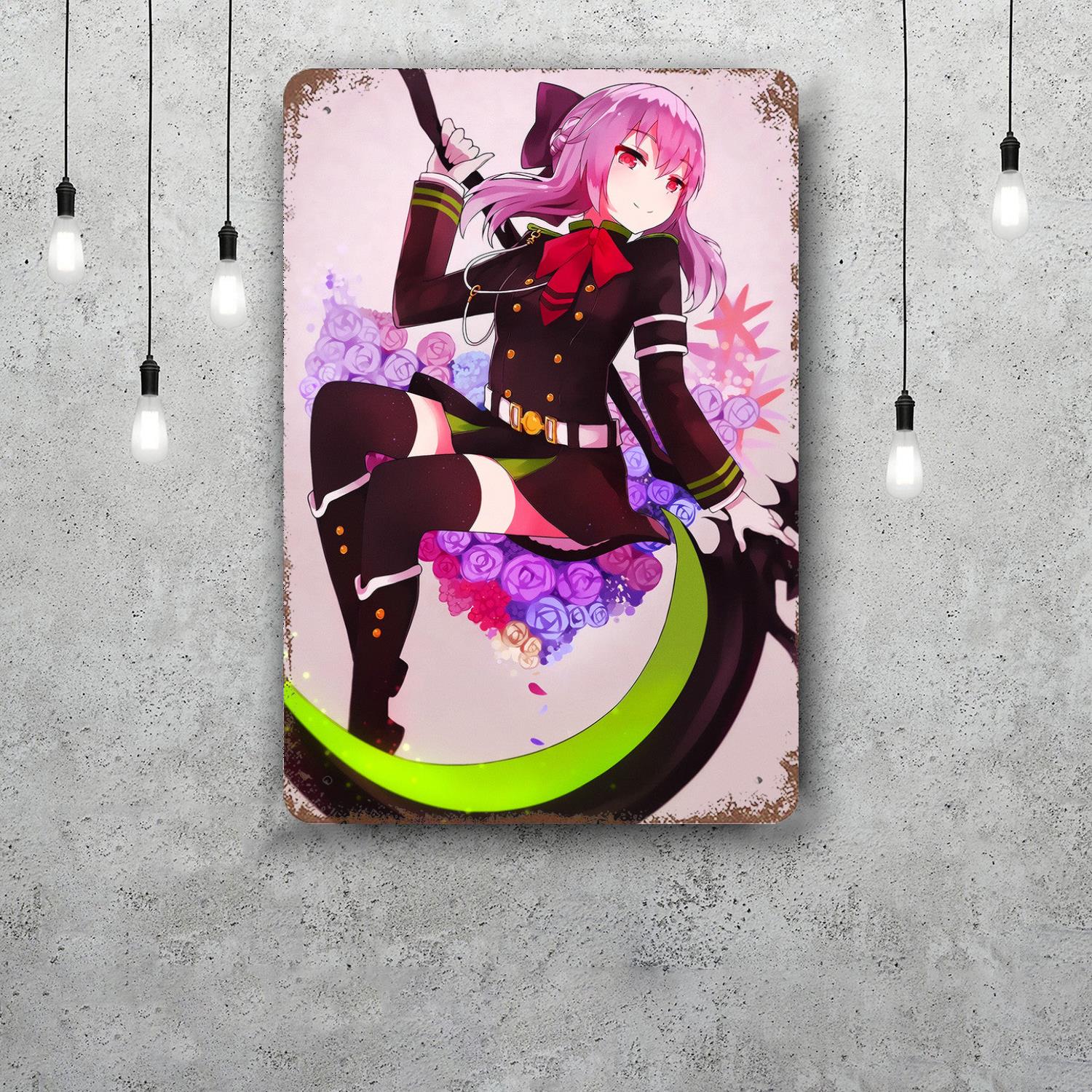 

Seraph of the end Classic Poster Rusty Metal Plaque Retro Decorative Plate Bar Man Cave Garage Club Metal Sign Wall Decoration 20x30cm（7.8x11.8inch）