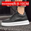 Scarpe da Ginnastica Uomo Aumenta Altezza Invisibile 8/10cm Zeppa Nascosta Piattaforma Scarpe da Skate Bianche Allacciatura Suola Spessa Allenatore Casual per Camminare