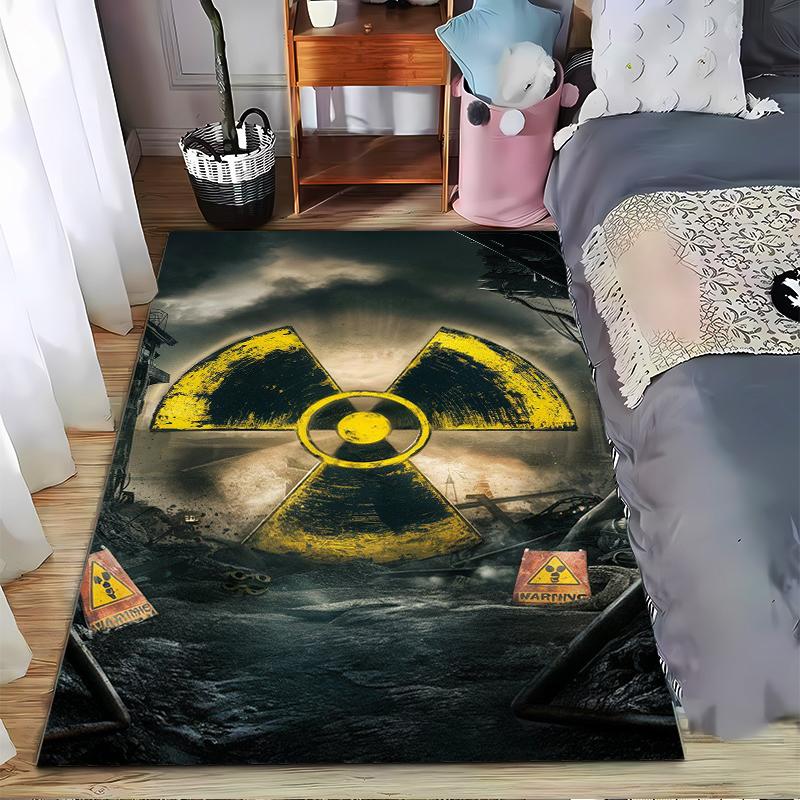 Radiation Hazard Print Set Designed Floor Mat, Suitable As a Non-slip Mat for the Living Room or Bedroom Sofa