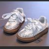 Lace Girls Shoes Autumn Winter New Kids Sneakers Soft‑Sole Board Shoes for Students