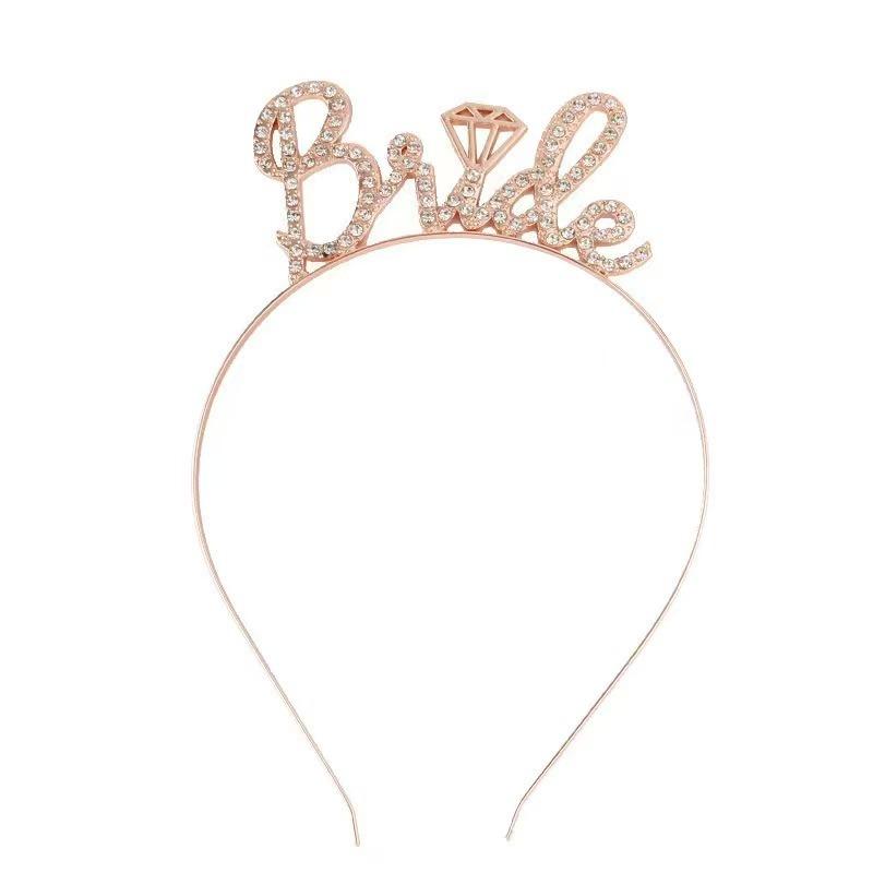 Bridal Headwear Wedding Headband Female, Alphabet Rhinestones Party Headwear Crown Jewelry