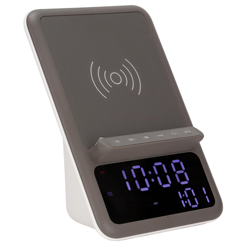 Alarm Clock Charger Fast Multi Functional Bluetooth Speaker Clock with Wireless Charging Function for Mobile Phones