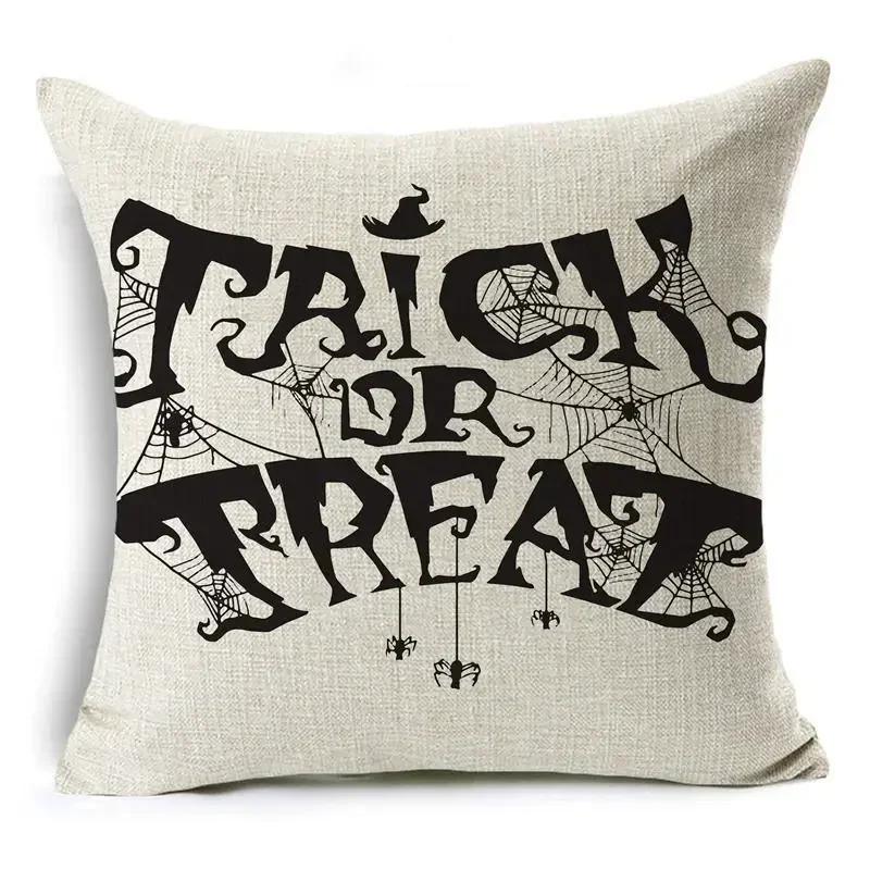 Halloween Pattern Cushion Cover Printed Throw Pillows Living Room Decorative Linen Pillow Case 45Cm*45Cm