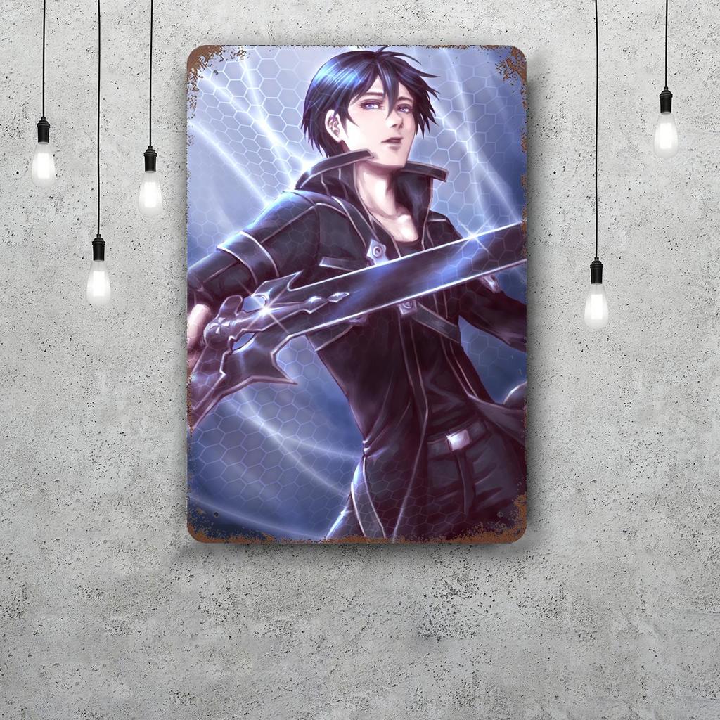 Sword Art Online Vintage Tin Sign Home Decor Wall Decor Art Wall Mural Room Decoration Decor Retro Metal Sign Plate Bar Posters