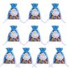 10 Pcs Christmas Drawstring Gift Bags Large Candy Cookie Wrapping Bags for Birthday Holiday Presents Xmas Party Supplies