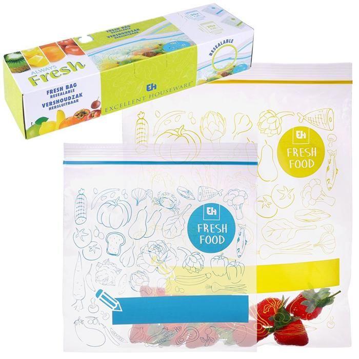 Sacs Ziplock - ORION - 40 pièces - 1,2 L et 2,5 L - Étanches - Transparent
