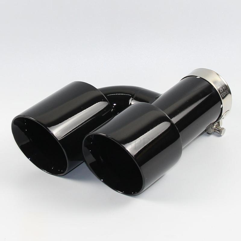Car Accessories Stainless Steel and Bright Face Without Marked H-type Double Outlet Straight Edge Exhaust Pipe Tailpipe