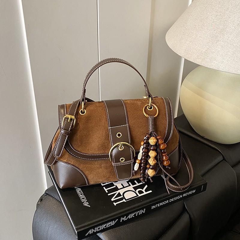 

Retro Small Bag Women s Fashionable Contrasting Color All-matching Cross-body Super Hot Handbag Carry 26.5x10.5x18 single package коричневый