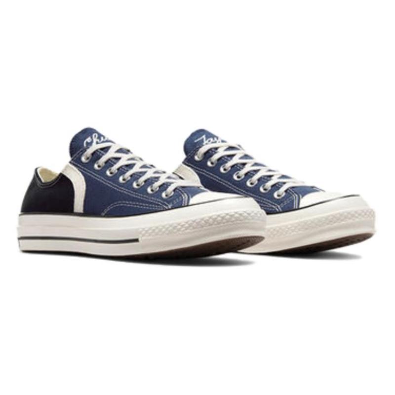 Converse Chuck 70 Canvas Comfortable and Versatile Low-Top Lifestyle Casual Shoes Unisex Blue Black & White