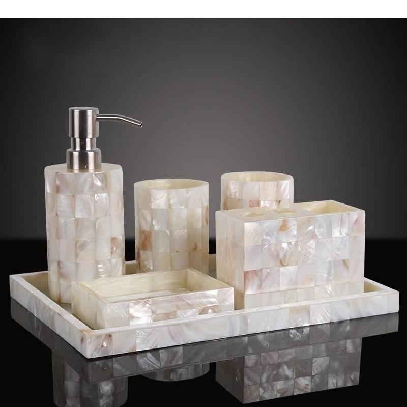 Resin Bathroom Set Lotion Bottle Mouthwash Cup Toothbrush Holder Soap Dishes Home Shampoo Hand Sanitizer Storage