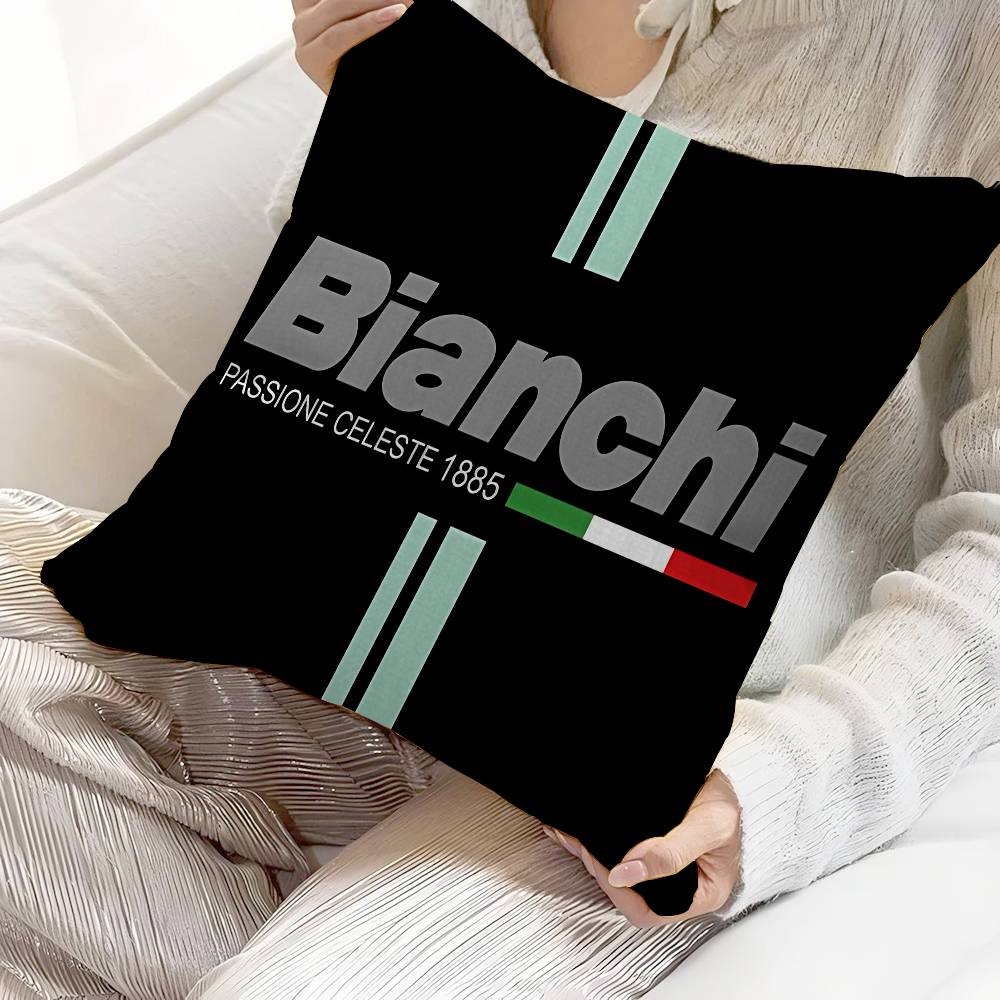 BBianchiS Bike Logo Pillow Cushion Cover Pillowcase Living Room Sofa Home Decor Customized