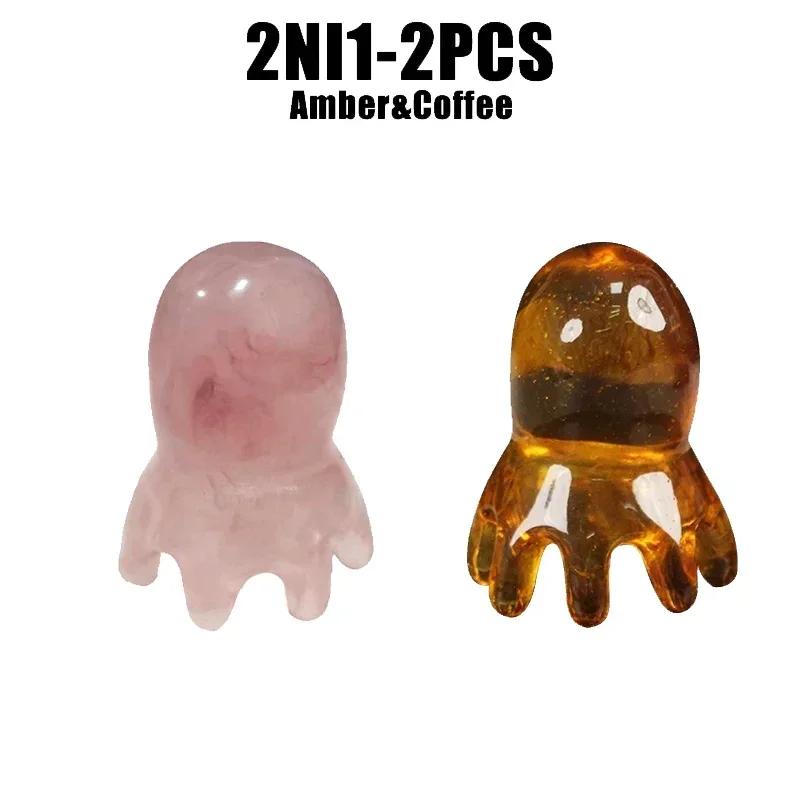 Resin Octopus Massage Comb Head Meridian Scraping Scalp Massage Brush Acupuncture SPA Gua Sha Massage Comb Fatigue Relief Massag