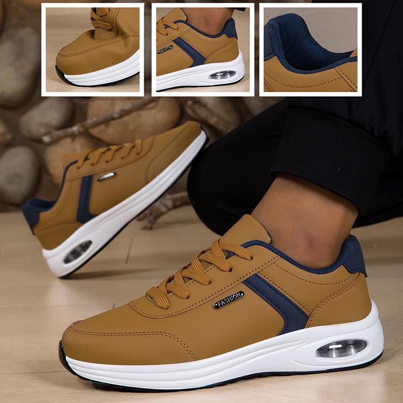 New Walking Sports Shoes Leather Waterproof Casual Sports Shoes Non-slip Shock Absorption Running Shoes Men's Tennis Shoes