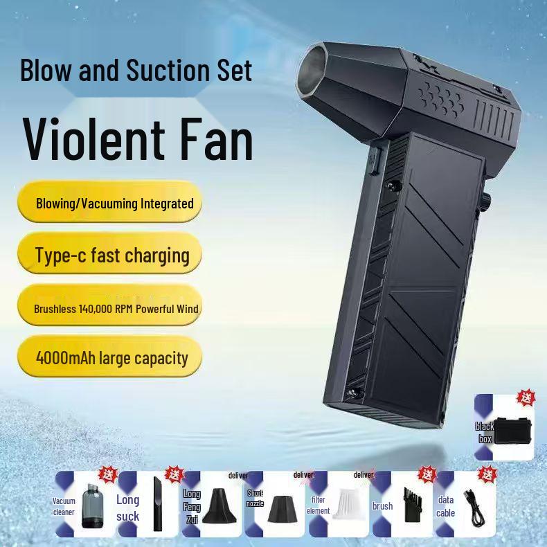 Ventilador Portátil de Alta Velocidade 140.000 RPM para Exterior e Soprador Industrial de Poeira/Neve