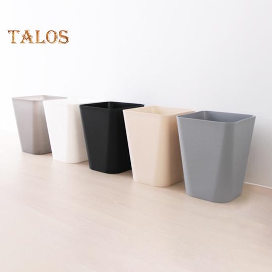 Small Waste Basket Trash Can Large Capacity Solid Color Easy To Clean Indoor Outdoor Plastic Garbage Bin