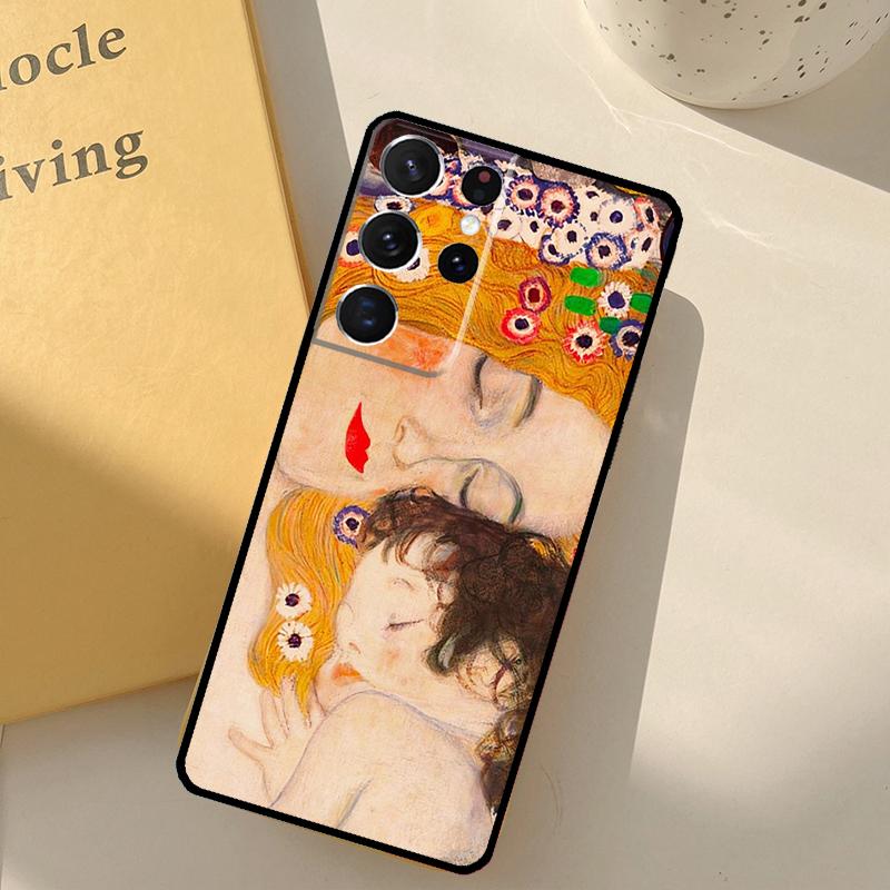 

Gustav Klimt Kiss Art Phone Case For Samsung Galaxy S24 Ultra S20 S21 S22 S23 S25 S9 S10 Plus S25 FE Cover Shell Galaxy S10
