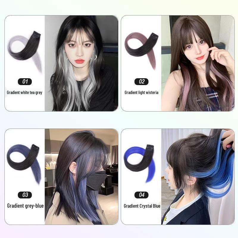 Seamless Gradient Clip-in Ear Dye Hair Extensions for Women