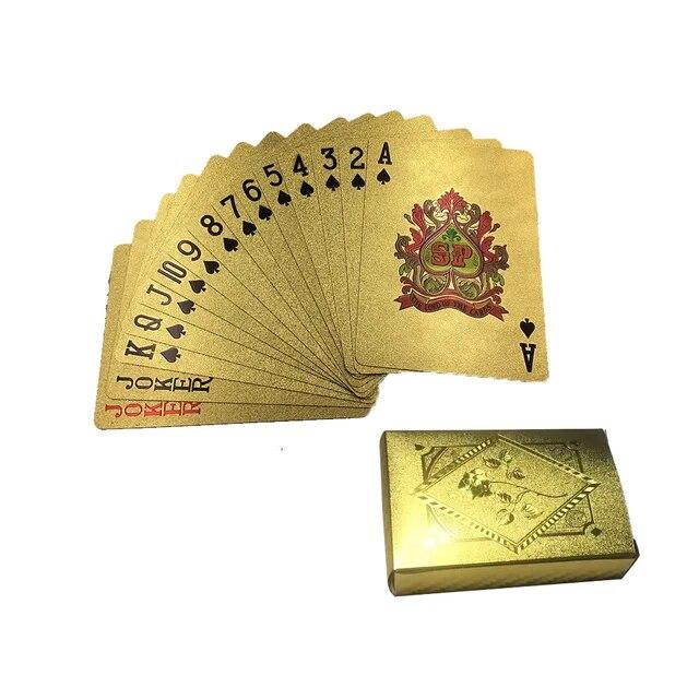 Black Gold Playing Card Poker Game Deck Blue Red Poker Suit Plastic Magic Waterproof Deck Of Card Gift Collection