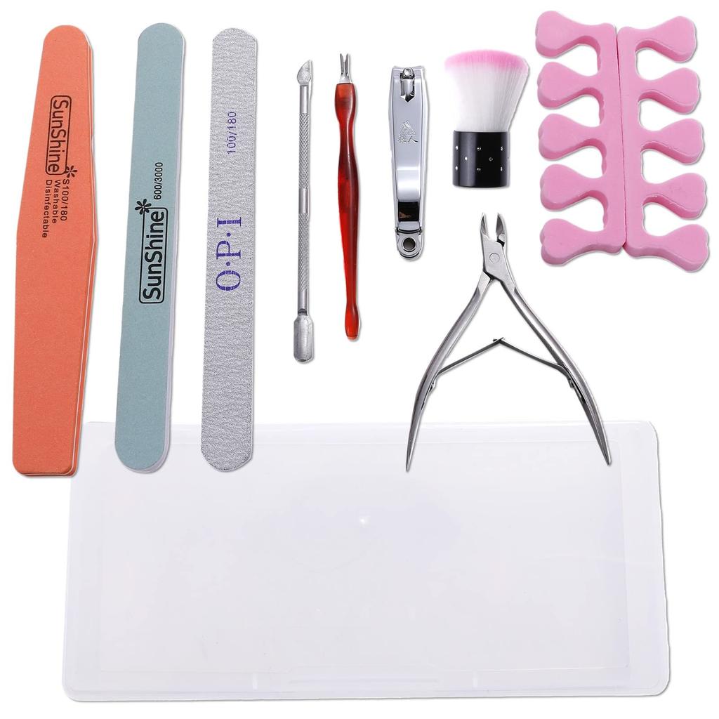 Rubonarie Nail Care Set, Cuticle Nipper, Dust Brush (Multi, 10-Piece Set)