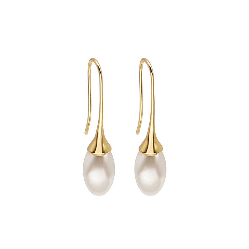 Retro Fashion Earrings Femininity Water Drop Earrings Pearl Stud Earrings Classic Personalized Ear Jewelry