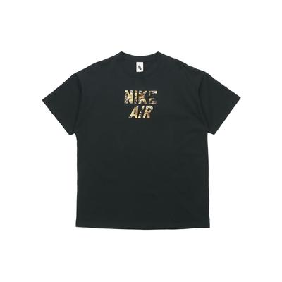 Letter Print Short Sleeve T-Shirt Men Tops Black CJ1783-010