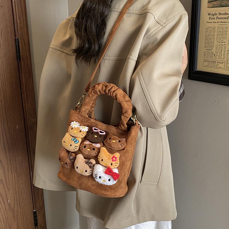 Handbag Cartoonish Cute Plush Toy Shoulder Bag Lightweight Commuting Bucket Bag