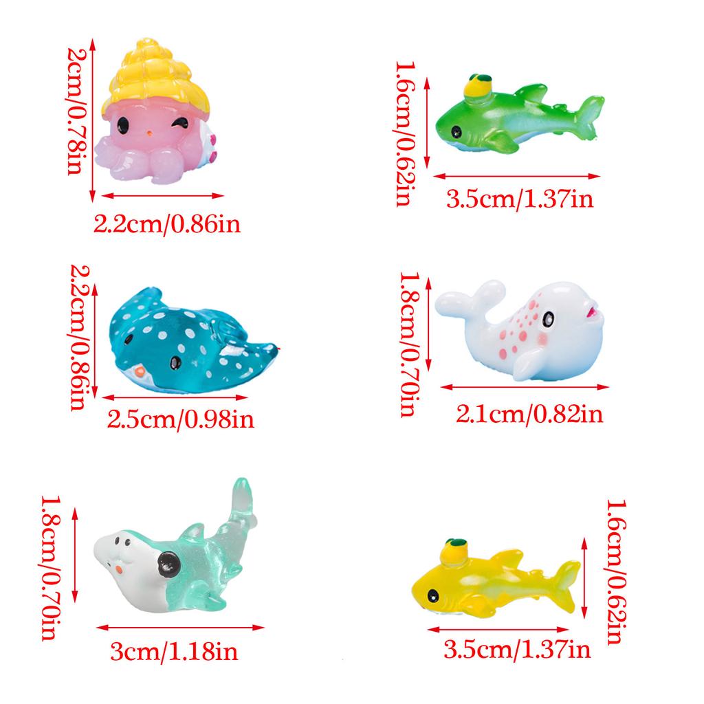 Pack of 10 Ocean Themed Resins Animal Figures for Aquariums Decorations and Children Room Decoration Miniature Whale Sea Hares